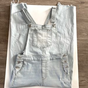 Distressed overalls